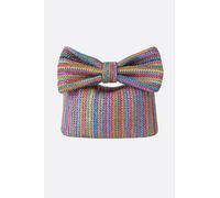 Pochette en paille multicolore tressée motif nœud