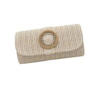 Pochette en paille pour femme - Sac à bandoulière en paille - Sac à main d'été - Pochette tissée - Sac à main à bandoulière, blanc, One Size