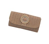Pochette en paille pour femme - Sac à bandoulière en paille - Sac à main d'été - Pochette tissée - Sac à main à bandoulière, marron, One Size