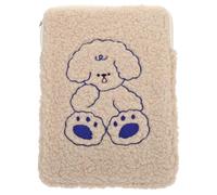 Pochette en Peluche pour Tablette, Motif Dessin Animé, à Fermeture Éclair | Rangement Intérieur Plusieurs Espaces, Protège des Chocs Poussière, pour Étudiants et Bibliothèque