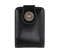 Pochette en PU Noire Compacte et Portable Compacte et Portable | Style Simple et Élégant, Format de Poche, Accessoire Livré avec Miroir, Pensée pour Fille ou Sœur