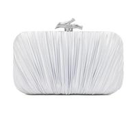 Pochette en satin plissé avec chaîne et bandoulière pour femme pour fête de mariage, abricot, 200.00x110.00x50.00mm/7.87x4.33x1.97inch