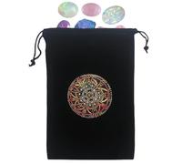 Pochette en velours pour tarot 12 x 17,5 cm - Sac de rangement doux avec cordon de serrage | Organiseur multifonction pour jeux de dés et bijoux, souvenirs, sac cadeau élégant pour outils spirituels