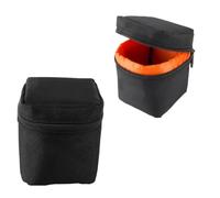Pochette épaisse pour objectif d'appareil photo reflex numérique avec fermeture éclair - Sac de protection pour accessoires de photographie - Sac à suspendre pour attacher la ceinture - Compact et