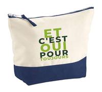 Pochette Et C'est Oui pour Toujours - Pouch - Idée Pochette Rangement Cadeau Anniversaire Fête Original Famille Travail Départ Collègue Retraite Noël. - Vert&Vert - 1