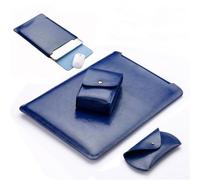Pochette étanche en cuir pour ordinateur portable, étui pour macbook air pro - For Pour MacBook 12 - CrazyHorseBlue 4sets