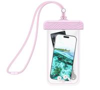 Pochette Étanche - FORCE CASE - Modèle Renforcé - IPX8 - Cordon au Tour de Cou - Rose