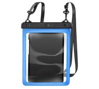 Pochette Étanche pour Tablette 12 pouces IPX8 avec Fenêtre Tactile et Lanière Bleu