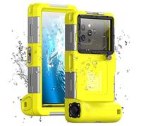 Pochette Étanche Universelle IPX8 - Coque Protection Plongée 15M - Compatible iPhone, Samsung, Huawei, Xiaomi, Oppo, Vivo, LG - Smartphones 4.7-6.8" - Housse sous-Marine (Jaune)