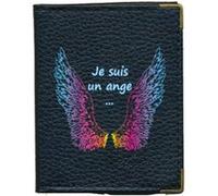 Pochette Etui Porte Cartes bancaire, credit, fidélité noir pour 24 cartes Je suis un ange Noir G