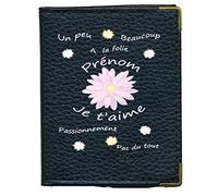 Pochette Etui Porte Cartes bancaire, Credit, fidélité, Noir - pour 24 Cartes Je t'aime a la Folie... personnalise avec prenom