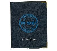 Pochette Etui Porte Cartes bancaire, credit, fidélité, noir - pour 24 cartes Top Secret personnalise avec prenom