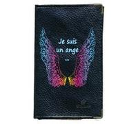 Pochette Etui Protection cuir Porte Carte Grise papiers voiture permis de conduire noir Je suis un ange Noir G