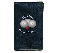 Pochette Etui Protection cuir Porte Carte Grise - papiers voiture - permis de conduire Noir Petanque - l'etui peut etre personnalisé
