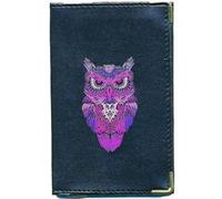 Pochette Etui protection porte carte grise papier voiture permis de conduire hibou Noir G