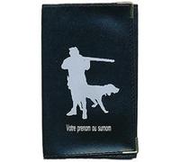Pochette Etui Protection Porte Carte Grise papiers voiture permis de conduire Chasseur chasse personnalisé avec prenom ou surnom G