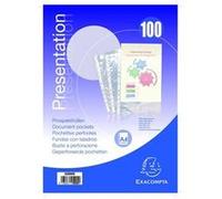 Pochette Exacompta - Etui carton de 100 pochettes perforées A4 vertical lisse G