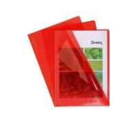 Pochette Exacompta - Etui de 100 pochettes à coins A4 PVC lisse Rouge