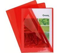 Exacompta Boîte de 100 pochettes coin en PVC 14/100 ème. Coloris rouge.