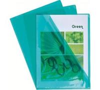 Exacompta - Réf. 661295E - Boîte de 100 pochettes coin lisse en PVC semi rigide 13/100ème - Format à classer A4 - Avec encoche pour facilité l'ouverture - Coloris vert