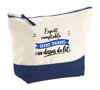 Pochette Expert Comptable Depuis Toujours au Dessus du Lot - Pouch - Idée Pochette Rangement Cadeau Anniversaire Fête Original Famille Travail Départ Collègue Retraite Noël.