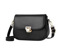 Pochette Femme Bandouliere Sac En Cuir Femme Sac à bandoulière en métal pour femmes à la mode en forme de petit sac à bandoulière Pochette Femme Bandouliere Sac Poitrine Femme (Black, One Size)