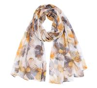 Pochette Femme Chic Cheche Homme Bandeau En Soie Écharpe imprimée florale pour femmes, châle chaud Simple en coton et lin, écharpe Hijab musulmane Echarpe Soie Bleue Etole Blanche (Yellow, One Size)