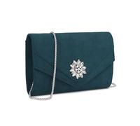 Pochette femme élégante strass et simili-suede pour mariage - Clutch cérémonie avec chaîne amovible - Sac soirée polyvalent, Marine