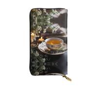 Pochette fine imprimée bol à thé (19,1 x 10,4 cm) | Portefeuille en cuir