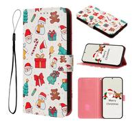 Pochette Flip Etui a Rabat en Cuir pour Honor X6a Noël Bookstyle PU Cuir Souple Anti Choc Coque 360 Protection Cadeau de Noël Wallet Flip Case pour Honor X6a