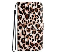Pochette Flip Etui a Rabat en Cuir pour Samsung S25 Ultra Bookstyle PU Cuir Souple Anti Choc Coque de 360 Protection Wallet Flip Case Magnétique pour Samsung Galaxy S25 Ultra,imprimé léopard