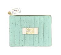 POCHETTE GAZE DE COTON MERCI ANNÉE 24CM Vert, Anis, Menthe, Eau