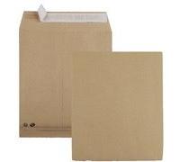 Pochette gpv a soufflets 30mm kraft brun resistant 120g b5 176x250mm fermeture bande silicone bte de 250u