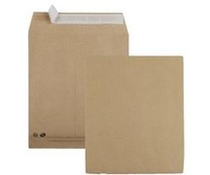 Pochette gpv a soufflets 30mm kraft brun resistant 120g b5 176x250mm fermeture bande silicone bte de 250u
