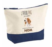 Pochette Grand Format Billy 05-Passer-du-Temps | Coton Bicolore 5 L 33 × 23 cm Zip Métal | Trousse de Toilette Vanity Maquillage Voyage | Cadeau Femme Anniversaire