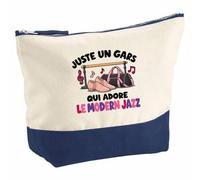 Pochette Grand Format Juste Un Gars Qui Adore Le Modern Jazz | Coton Bicolore 5 L 33 × 23 cm Zip Métal | Trousse de Toilette Vanity Maquillage Voyage | Cadeau Danseur Femme Anniversaire
