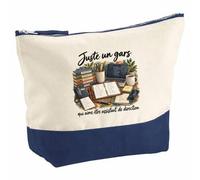 Pochette Grand Format Juste Un Gars Qui Aime être Assistant de Direction | Coton Bicolore 5 L 33 × 23 cm Zip Métal | Trousse de Toilette Vanity Maquillage Voyage | Idée Cadeau Noël Départ