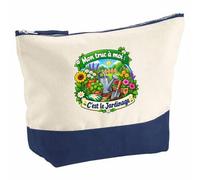 Pochette Grand Format Mon Truc à Moi : C'est Le Jardinage Mon Truc à Moi | Activité | Coton Bicolore 5 L 33 × 23 cm Zip Métal | Trousse de Toilette Vanity Maquillage Voyage | Idée Cadeau Noël