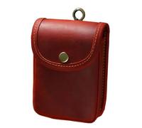 Pochette holster, étui en cuir à double plateau pour cartes de poker et bridge, sac banane EDC en cuir durable pour pièces de monnaie, clés de voiture, écouteurs (rouge)