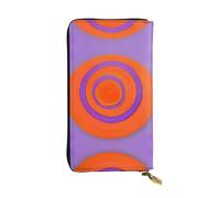 Pochette imprimée centre cercle orange (19,1 x 10,4 cm) | Portefeuille en cuir