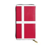 Pochette imprimée drapeau danois (19,1 x 10,4 cm) | Portefeuille en cuir