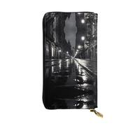 Pochette imprimée Jour de pluie dans la rue (19,1 x 10,4 cm) | Portefeuille en cuir