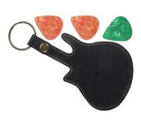 Pochette Inclus Rangement de Médiators avec de Guitare | Pu Noir, Surface Lisse, Format Portable, Prise en Main Confortable Couleur Aléatoire