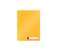 Leitz Pochette perforée A4 46680061 – Lot de 3, 150 feuilles, bande perforée, Jaune Cosy