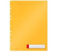 Leitz Pochette de Confidentialité A4 Perforée Haute Capacité, Plastique, Capacité 150 Feuilles, Lot de trois, Cosy, Jaune, 46680019