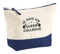 Pochette Je suis Un Super collègue | Pouch | Idée Trousse Toilette Maquillage Cadeau Anniversaire Fête Original Famille Travail Départ Collègue Retraite