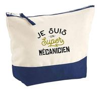 Pochette Je suis Un Super mécanicien | Pouch | Idée Trousse Toilette Maquillage Cadeau Anniversaire Fête Original Famille Travail Départ Collègue Retraite