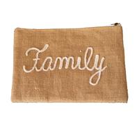 Pochette jute family naturel TU