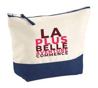 Pochette La Plus Belle Aventure Commence - Pouch - Idée Pochette Rangement Cadeau Anniversaire Fête Original Famille Travail Départ Collègue Retraite Noël. - Bordeaux&Rose - 1