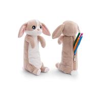 NICI- Pochette Lapin 12x12x25cm Brun Crayons Moelleuse pour Filles et Femmes, d'école, de Bureau ou de Maquillage, Petite Trousse en Peluche Douce étui Scolaire, 61269